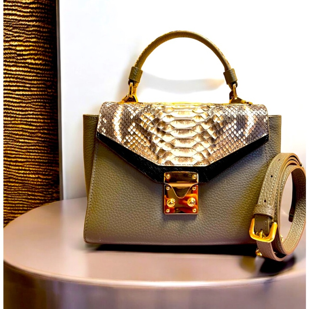 Milin Authentic; Pony Hair & Python & Italian Lea… - image 1